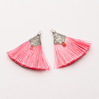 Tassels With Fan Ring 45mm 20pcs Fuchsia
