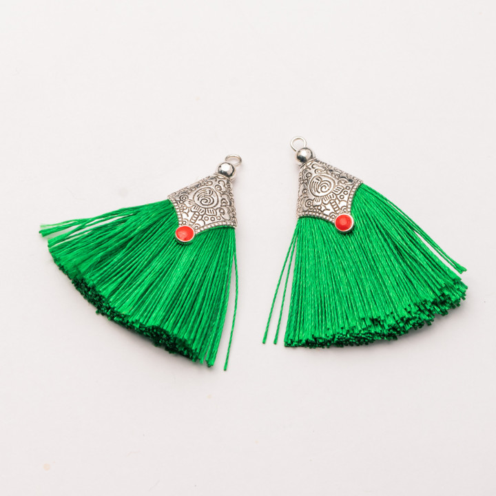 Pompons Avec Anneau Éventail 45mm 20pcs Vert