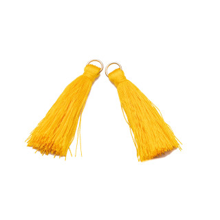 Tassels with Brass Ring 4cm 25pcs Orange