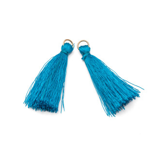 Tassels With Brass Ring 4cm 25pcs Teal