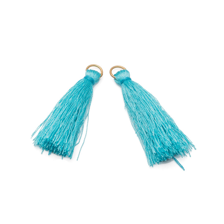 Nappine Con Anellino Di Ottone 4cm 25pz Turchese