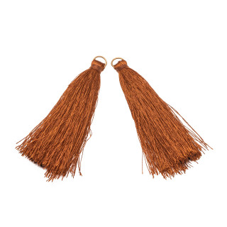 Borlas Con Anillo De Latón 6cm 15uds Marrón