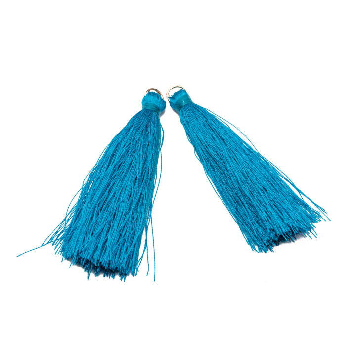 Quasten mit Messingring 6cm 15pz Blaugrün