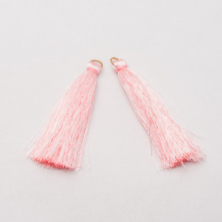 Pompons Avec Anneau En Laiton 6cm 15pcs Rose