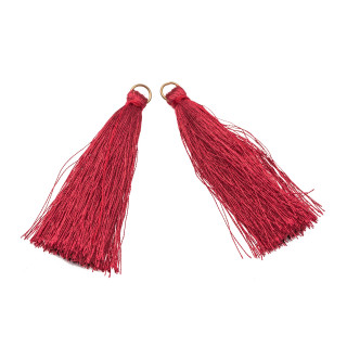 Borlas Con Anillo De Latón 6cm 15pcs Rojo
