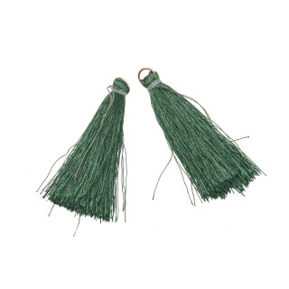 Pompons Avec Anneau En Laiton 6cm 15pcs Vert