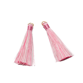 Quasten mit goldenem Messingring 10x80mm 20St Pink Mix 2