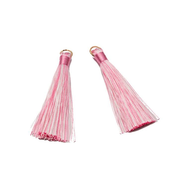 Pompons Avec Anneau Laiton Doré 10x80mm 20pcs Rose Mix 2