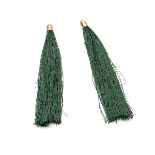 Pompons Avec Coupelle Laiton 10cm 10pcs Doré Vert Emeraude
