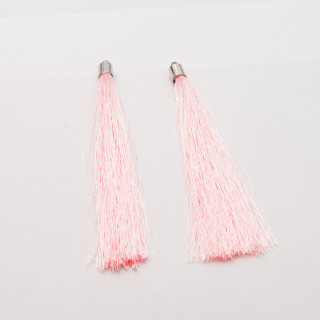 Tassels with Brass Cup 10cm 10pcs Rhodium Plated Pink