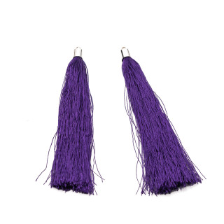 Pompons Avec Coupelle Laiton 10cm 10pcs Violet Rhodié