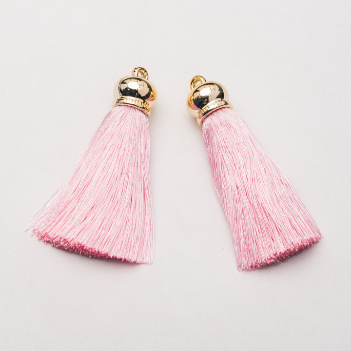 Tassels with Brass Cup 16x70mm 6pcs Rose Gold