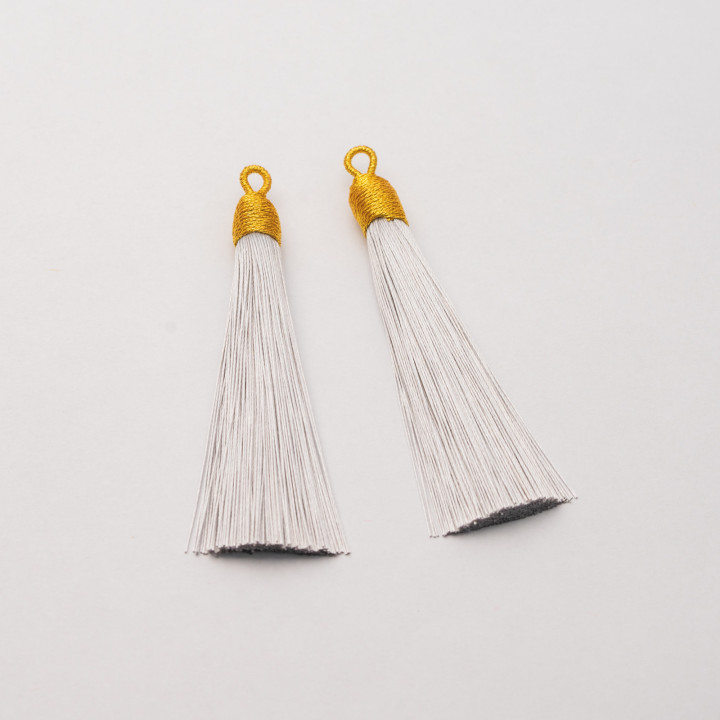 Nappine Con Coppetta Ricamata Dorata 10x85mm 20pz Grigio