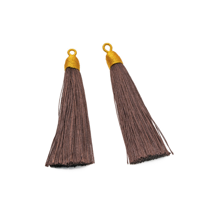 Nappine Con Coppetta Ricamata Dorata 10x85mm 20pz Marrone