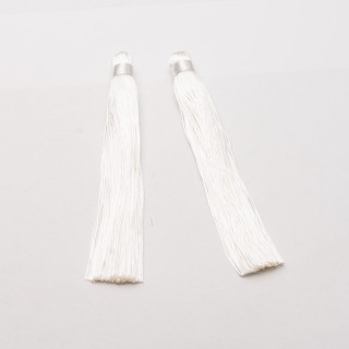 Borlas De Tela 10x120mm 20uds Blanco