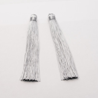 Fabric Tassels 10x120mm 20pcs Grey