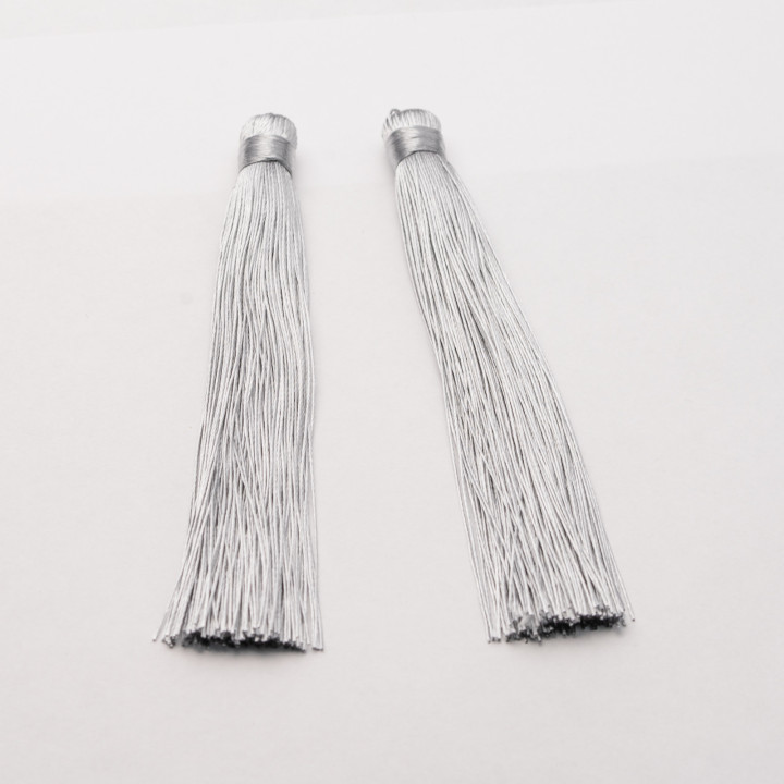 Pompons Tissu 10x120mm 20pcs Gris