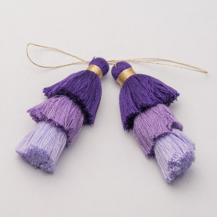 Fabric Tassels 75mm 4pcs MOD1