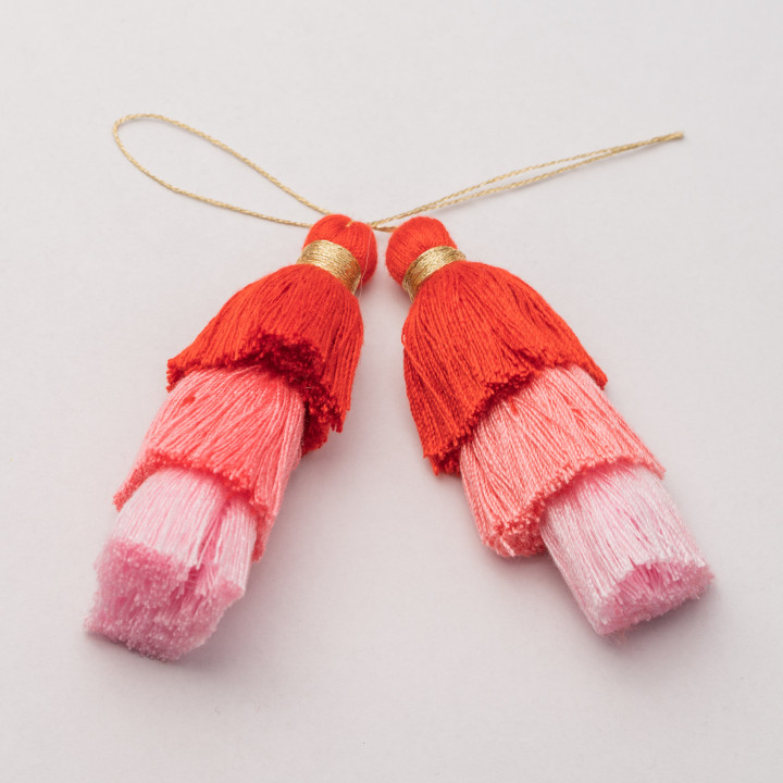 Fabric Tassels 75mm 4pcs MOD4