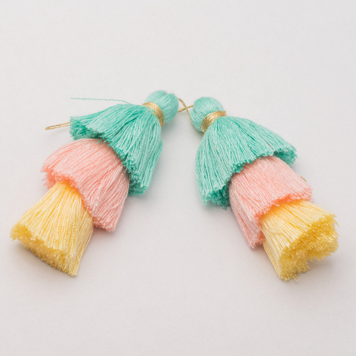 Fabric Tassels 75mm 4pcs MOD9
