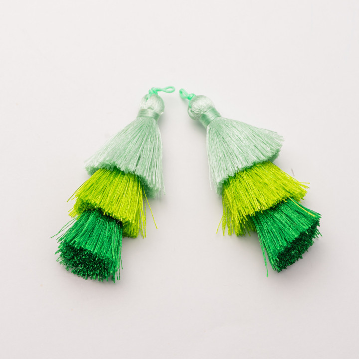 Fabric Tassels With Cord 70mm 5pcs MOD5