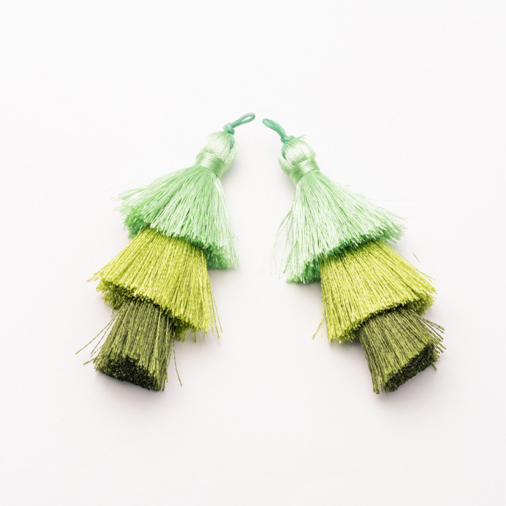 Fabric Tassels With Cord 70mm 5pcs MOD7
