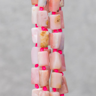 Cylindre Pierre Irrégulière Opale Rose Brute 6-8x9-12mm