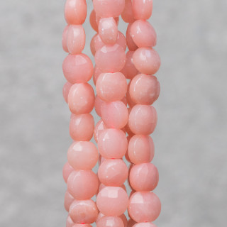 Rosa Opal, runde, flache Münze, facettiert, maschinell geschnitten, 8 mm