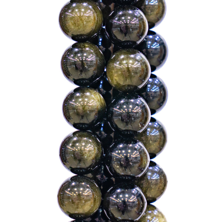 Goldener Obsidian rund glatt 12mm