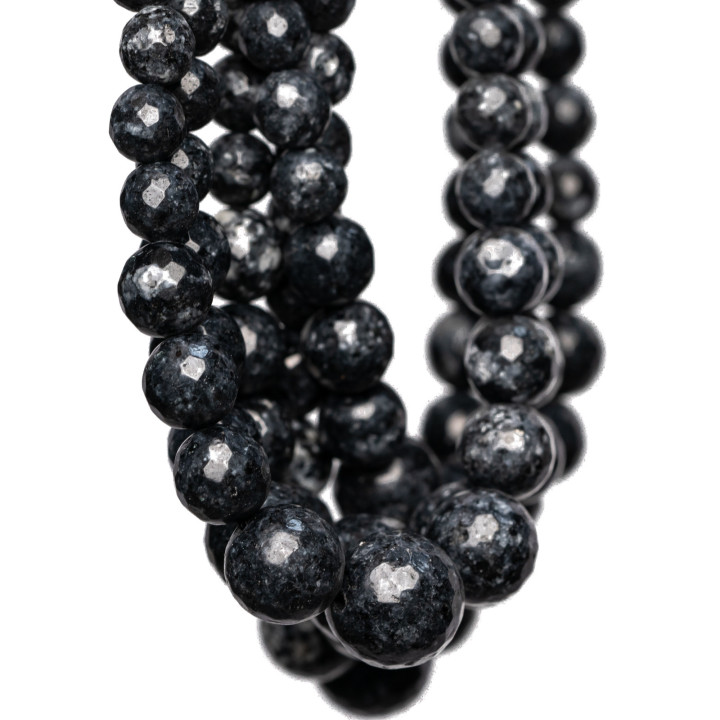 Copos de nieve degradados de obsidiana facetados 6-14 mm oscuro