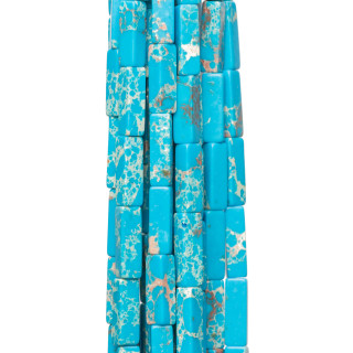 Turquoise Magnesite Paste Parallelepiped Tube 4x13mm