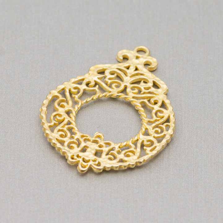 Empire-Stil Openwork Drop Bronze Komponenten-Anhänger 25x36mm 18St