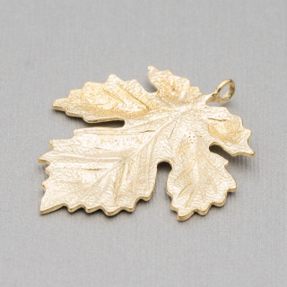 Colgante Bronce Cepillado Componente Hoja Perforada 21x40mm 23pcs