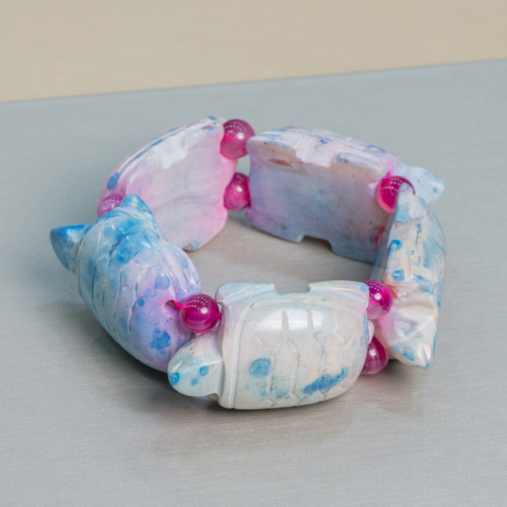 Brazalete de Piedras Preciosas Tortuga Tortuga Grande 31x48mm Ágata