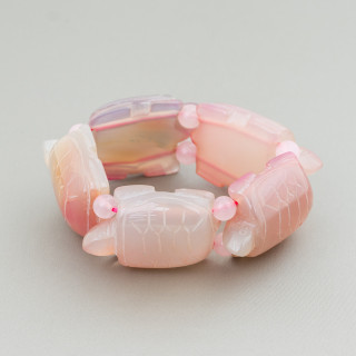 Pulsera de Piedras Preciosas Tortuga Tortuga Grande 31x48mm Ágata Natural