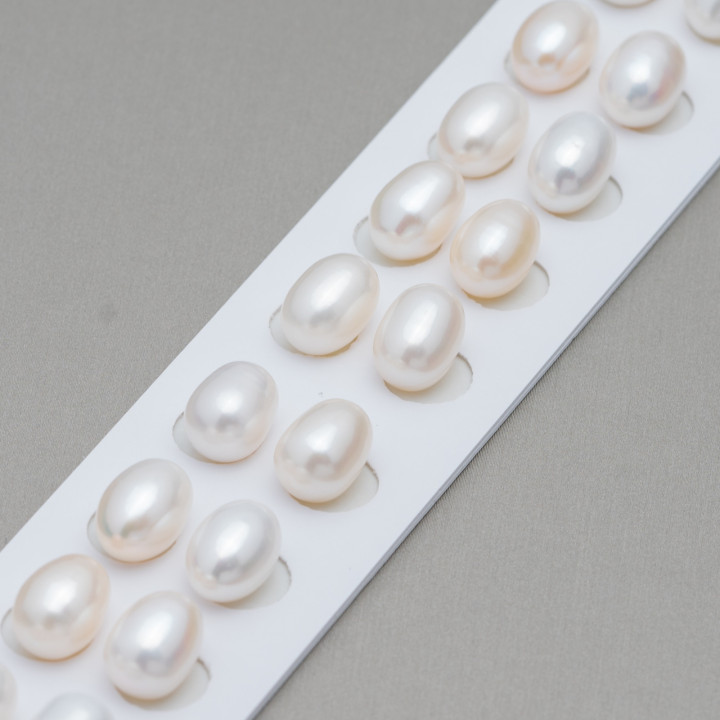 Cabochon River Pearls 1 Oval Hole (YEO) 9,5-10,0X11,5mm 10Paar