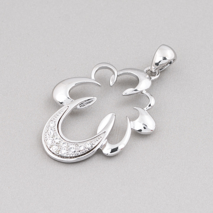 Pendentif Feuille Laiton Perforé Pendentif Avec Zircons 36x56mm