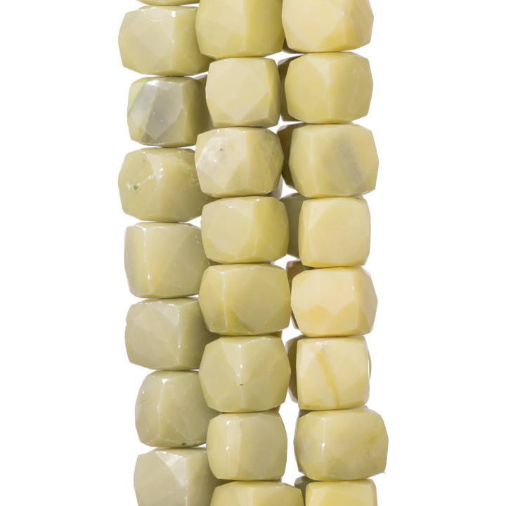 Piedras indias cortadas a máquina, cubo facetado de alambre de 14-15 cm, diámetro de 8-10 mm, jade canadiense