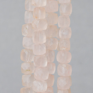 MachineCut Indian Stones Facettes Cube Fil 14-15cm Diamètre 8-10mm Quartz Rose