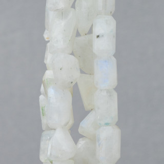 Piedras indias cortadas a máquina Piedra irregular facetada 14-15 cm Tamaño del alambre 8-10x13 mm Piedra lunar blanca