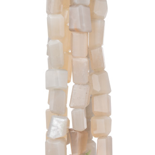 Pierres indiennes taillées à la machine Pierre irrégulière à facettes 14-15 cm Fil Fit 8-10 x 13 mm Pierre de lune grise