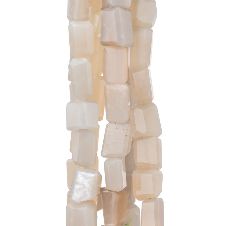 Indian Stones MachineCut Faceted Inregular Stone 14-15cm Μέγεθος σύρματος 8-10x13mm Γκρι Φεγγαρόπετρα