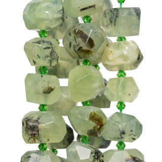 Pépites de Pierre Irrégulières à Facettes Prenite 18-20x12-15mm
