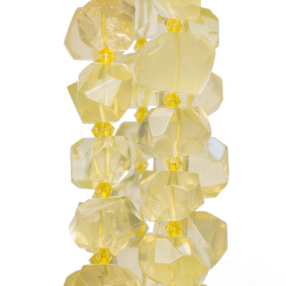 Pépites à facettes irrégulières en pierre de quartz citron 18-20x12-15mm