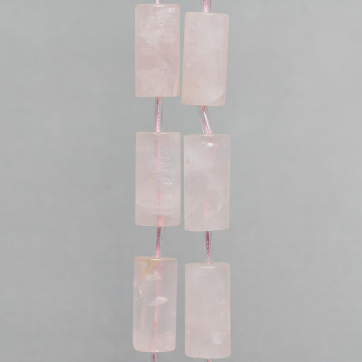 Cilindro de Cuarzo Rosa 14x28mm 10pcs