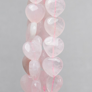Plaque Coeur Quartz Rose 18mm