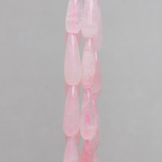 Quarzo Rosa Gocce Briolette Sfaccettate 10x30mm