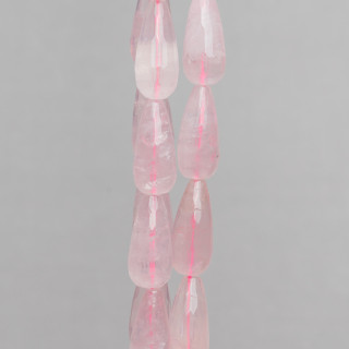 Rose Quartz Faceted Briolette Drops 12x25mm