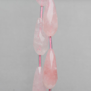 Quartz Rose Briolette Gouttes Facettes 20x50mm 6pcs