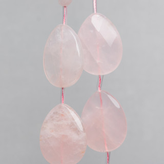 Quartz Rose Gouttes Plates Facettes 30x40mm 8pcs Transparent